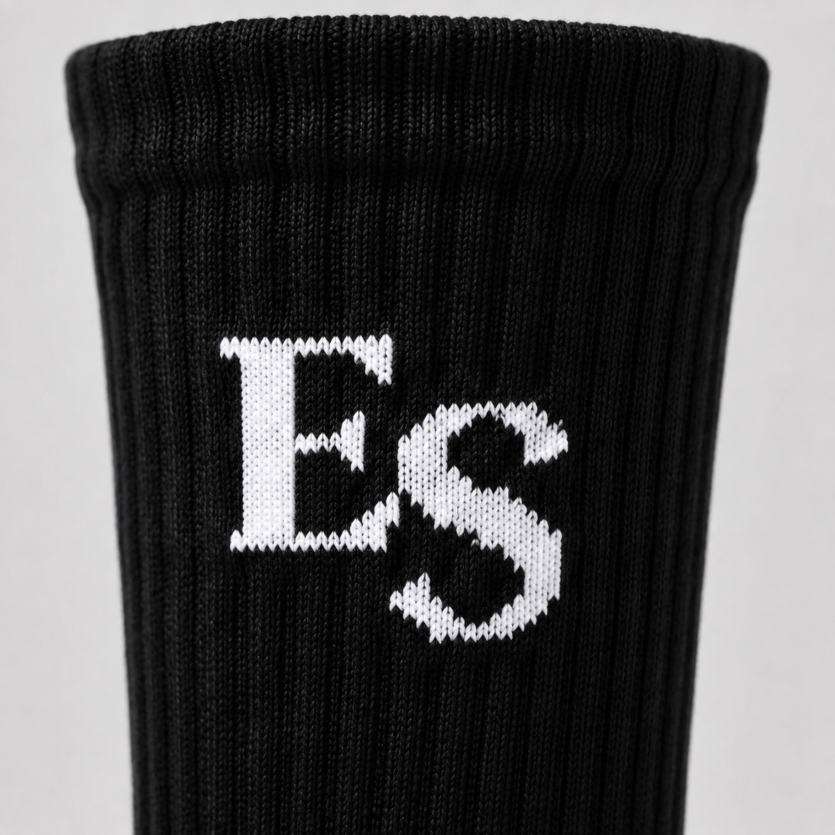 Black ES Lock-In Crew Socks – ES logo detail