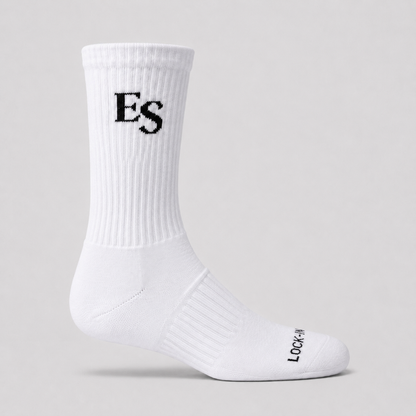 White ES Lock-In Crew Socks – Side