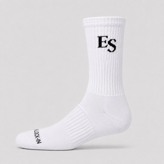 White ES Lock-In Crew Socks – Main