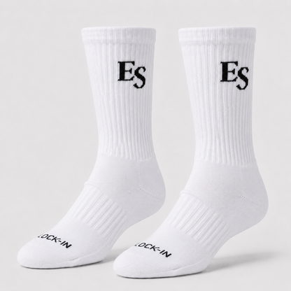 White ES Lock-In Crew Socks – Pair