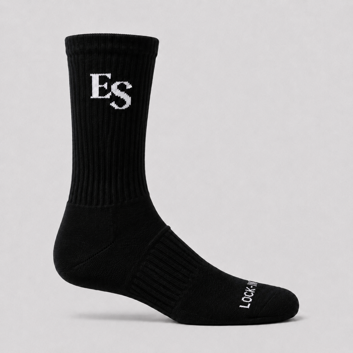 Black ES Lock-In Crew Socks – Side