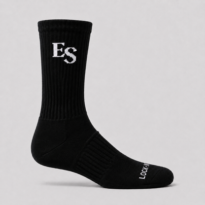 Black ES Lock-In Crew Socks – Side