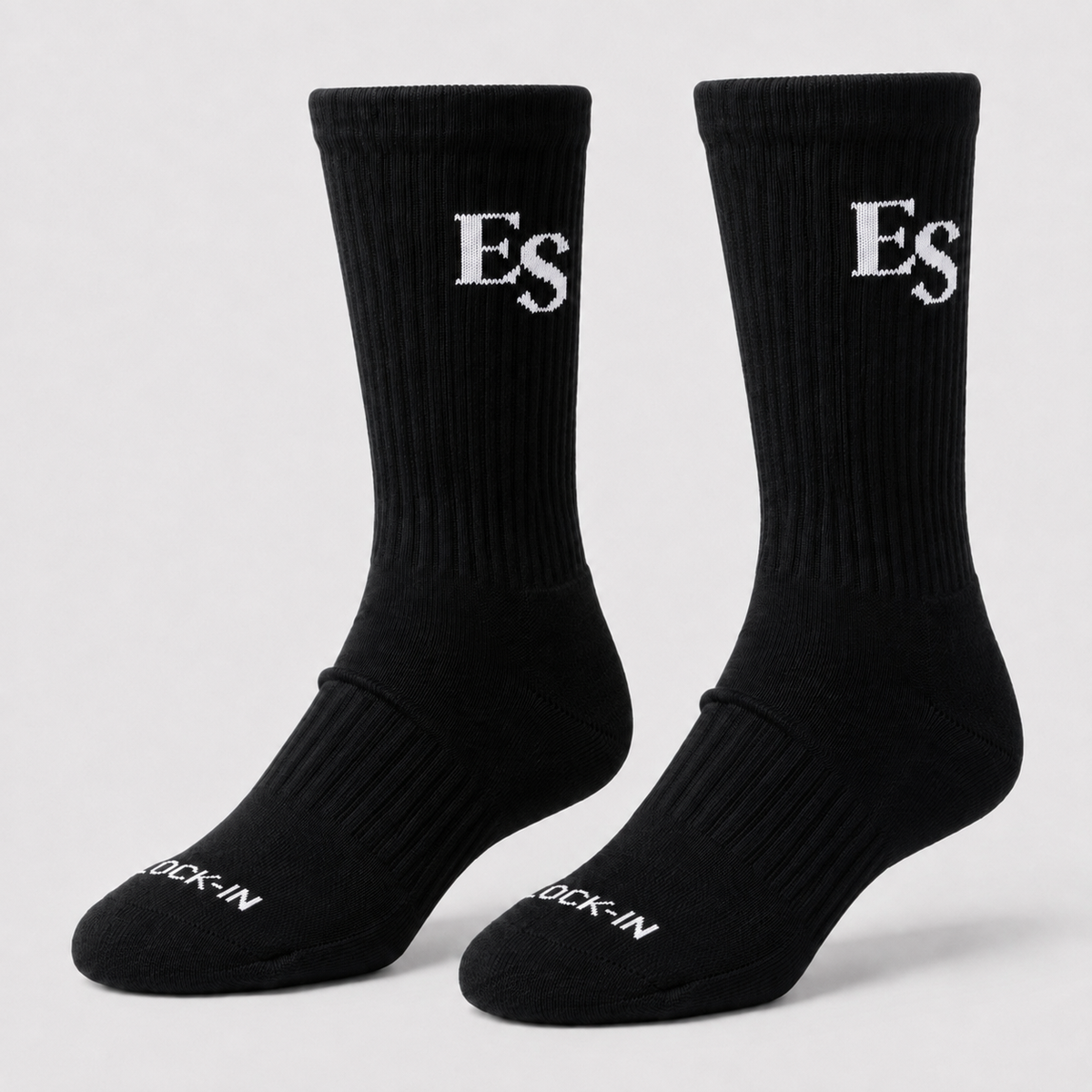 Black ES Lock-In Crew Socks – Pair