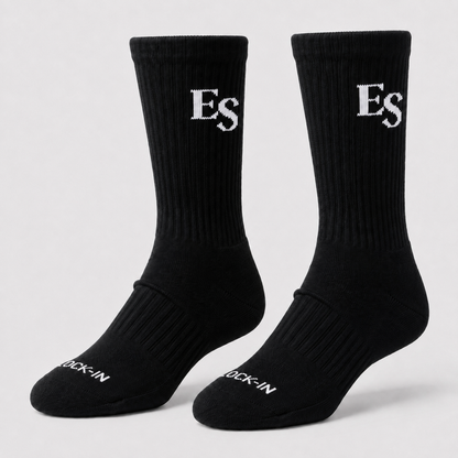 Black ES Lock-In Crew Socks – Pair